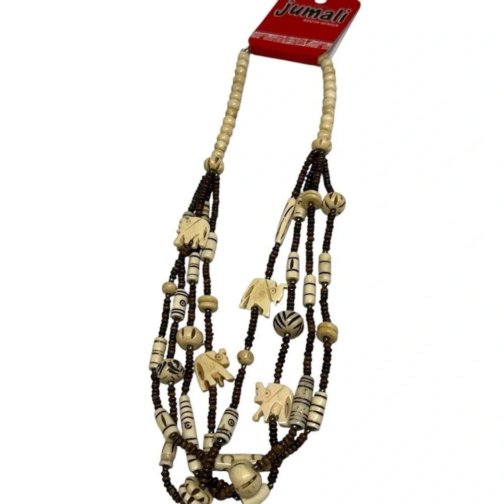 NWT Jumali South Africa Tribal Necklace | Elephant Beads